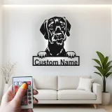 Cartel de metal LED personalizado de raza de perro, regalo para amantes de mascotas, decoración para sala de estar o entrada