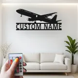 Custom Airplane Led Light Metal Wall Art Personalized Aviation Gift for Pilot Hangar or Office Decor