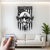 Insegna in metallo personalizzata con alce | Decorazione LED per cabin | Insegna rustica per appassionati di natura