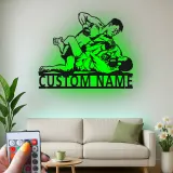 Insegna in metallo MMA personalizzata | Insegna LED per palestra o man cave | Regalo per combattenti di arti marziali