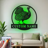 Cartel de metal LED personalizado de pavo para regalo de acción de gracias, decoración para cocina o comedor