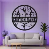 Insegna nome ginnasta personalizzata | Arte murale in metallo con LED | Arredo palestra su misura per cameretta | Idea regalo per atleta