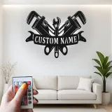 Custom Plumber LED Sign | Personalized Metal Tool Art | Workshop & Garage Decor | Pipe Wrench Wall Light