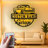 Insegna in metallo LED personalizzata per auto classiche regalo per appassionati di auto decorazione per garage 3