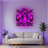 Cartel de metal personalizado con casco de buzo, regalo iluminado LED para amantes del mar