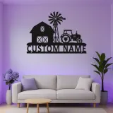 Cartel de Metal de Tractor Personalizado | Arte de Pared LED de Granja | Decoración Rústica de Establo para Hogares de Campo | Regalo para Granjeros