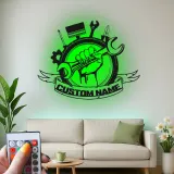 Cartel de metal LED personalizado de Herramientas de Mecánico, regalo para entusiastas de coches, señalización de decoración de garaje