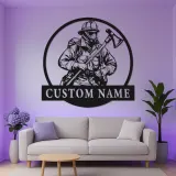 Panneau LED Personnalisé pour Pompier | Décoration Murale en Métal Personnalisée pour Caserne de Pompiers | Cadeau pour Premier Intervenant | Décor de Maison de Héros