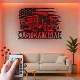 Cartel de metal LED personalizado para camiones, regalo para camioneros, decoración de pared de garaje para entusiastas de camiones