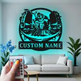 Cartel de metal personalizado con luz LED de tornamesa regalo para amantes de la música decoración de estudio o sala de juegos 1