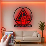 Décoration murale en métal personnalisée Electric Power Line avec rétroéclairage, cadeau unique pour ingénieurs