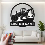 Cartel de metal LED personalizado de excavadora para regalo de entusiasta de la construcción