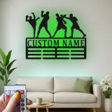 Cartel de metal personalizado de luchadores de artes marciales con luz LED regalo para entusiastas de MMA decoración para gimnasio
