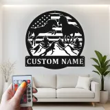 Panneau personnalisé avec cheval LED | Art en métal personnalisé pour ferme et ranch | Cadeau pour amoureux des chevaux | Décor mural avec drapeau américain