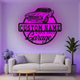 Cartel de metal LED de coche deportivo personalizado Regalo para él Decoración de man cave