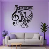 Personalized Flute LED Metal Sign | Custom Music Note Wall Art | Musician Name Decor | Gift for Band Room