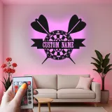 Insegna in metallo LED personalizzata per dartboard regalo per giocatori di freccette decorazione per sala giochi