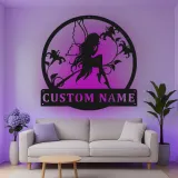 Personalisierte Feen-Silhouette-LED-Metall-Wandkunst – zauberhaftes Geschenk für Sie, für Schlafzimmer oder Gartendeko