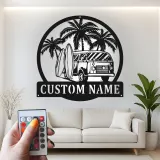 Custom Surf Van Led Light Metal Wall Art Personalized Beach Lover Gift Coastal Decor for Surf Enthusiasts