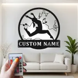 Personalisierte LED-Metall-Wandkunst mit Tänzer und Noten – Geschenk für Tanzliebhaber, Studio- oder Schlafzimmerdeko