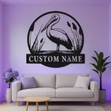 Custom Pelican LED Metal Sign | Personalized Lake House Wall Decor | Lighted Coastal Bird Art | Nature Lover Gift