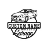 Custom LED Garage Sign | Personalized Metal Car Wall Art | Automotive Man Cave Decor | Unique Gift for Car Enthusiast