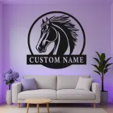 Custom Horse LED Sign | Personalized Metal Wall Art | Equestrian Decor for Stable & Farmhouse | Horse Lover Gift