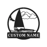 Custom Sailboat LED Sign | Personalized Metal Wall Art | Nautical Decor for Lake House | Sailor Gift