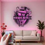 Custom Tool Set Led Light Metal Wall Art Personalized Gift for Handyman Garage Workshop Decor 1