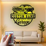 Personalisierte LED-Schild für klassische Autos | Individuelle Metall-Wandkunst für die Garage | Vintage Auto-Dekor Geschenk