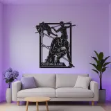 Arte de metal personalizado de atletismo | Cartel de nombre de atleta con luces LED | Decoración moderna para gimnasio y dormitorio