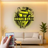 Custom Tool Set Led Light Metal Wall Art Personalized Gift for Handyman Garage Workshop Decor 1