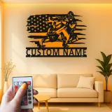 Custom Snowmobile Rider Metal Sign | Personalized LED Wall Art | Winter Sports Gift for Riders & Garage Decor