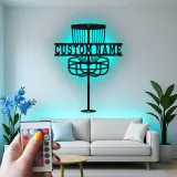 Cartel de metal LED personalizado para cesta de Disc Golf, regalo para jugadores de Disc Golf, decoración de sala de juegos o exterior