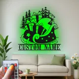 Personalisierte Metall-Wandkunst mit LED-Beleuchtung für den Weihnachtsmann