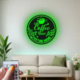 Cartel de metal personalizado con luz LED para bar de café, regalo personalizado para amantes del café, decoración de cocina