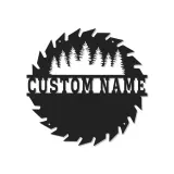 Cartel de metal LED del bosque de sierras personalizado, regalo para carpinteros, decoración rústica para el taller