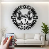 Enseigne LED personnalisée pour salle de sport | Décoration murale en métal personnalisée pour le fitness | Cadeau déco musculation pour salle d’entraînement
