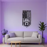 Custom American Bully LED Metal Sign | Patriotic USA Flag Wall Art | Personalized Dog Lover Gift | Illuminated Man Cave Decor