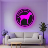 Personalisierte Labrador Retriever LED-beleuchtete Metall-Wandkunst – Geschenk für Hundeliebhaber