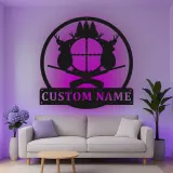 Cartel de metal LED de caza de ciervos personalizado Regalo para cazadores Decoración de cabaña rústica 2