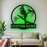 Cartel de metal LED personalizado con cardenal, regalo para amantes de los pájaros, decoración de hogar con temática natural