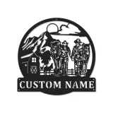 Insegna in metallo LED con scena di ranch personalizzata Regalo per fattoria Decorazione rustica per amanti della campagna