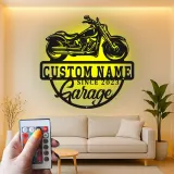 Décoration murale en métal LED personnalisée pour moto, cadeau de garage pour lui, décoration de man cave 1