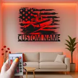 Custom Submarine Metal Sign | Personalized Navy LED Wall Art | Patriotic Veteran Home Decor | US Military Gift