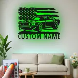 Cartel de metal LED de coche clásico personalizado Regalo para entusiastas de coches Decoración de garaje o man cave