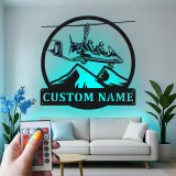 Personalisierte Gyrokopter-Schild | LED-Metall-Wandkunst | Individuelles Pilotengeschenk für Hangar, Aviator Man Cave & Büroschmuck