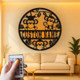 Cartel de nombre de mono personalizado | Arte mural de metal LED para guardería | Decoración de animales de la jungla para la habitación infantil | Regalo de baby shower personalizado