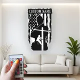 Lineman American Flag LED Sign | Custom Metal Wall Art | Personalized Electrician Gift for Man Cave | Patriotic Home Decor