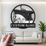 Arte Murale LED Personalizzata per Marimba | Insegna in Metallo Musicale Personalizzata | Regalo per Musicista e Decorazione per Studio